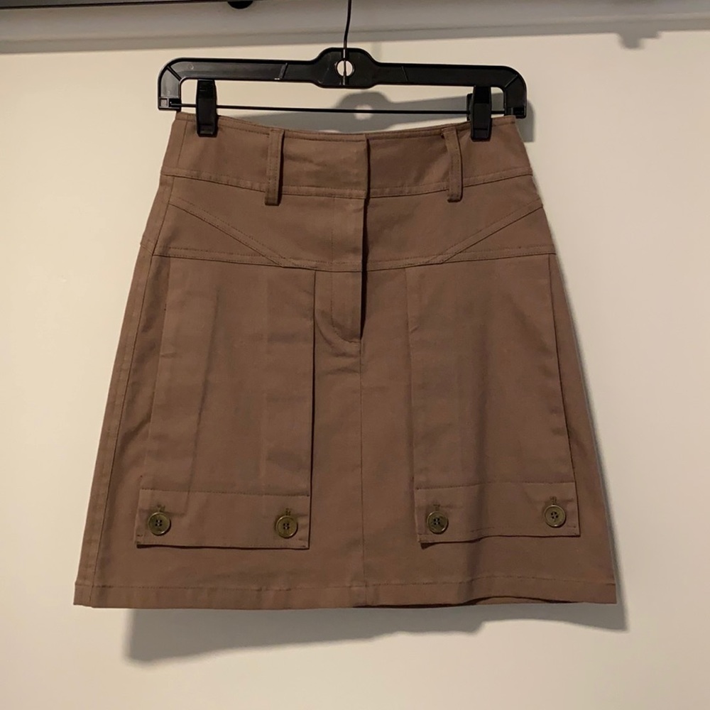 Theory brown a line skirt